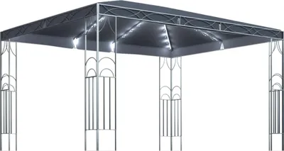 Produktbild von vidaXL Pavillon mit LED-Lichterkette 400x300 cm Anthrazit