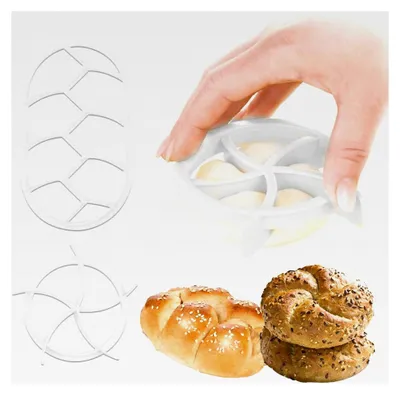 Produktbild von Brötchenstempel Set, 2 Stück Brotstempel, Semmeldrücker für Teig, Ausstecher für Brot, Backzubehör