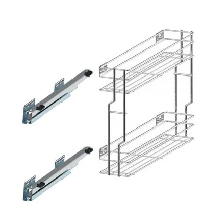 Image de Coulisse de meuble bas 2 étages Coulisse de meuble de cuisine avec Softclose pour armoires : 250 mm - Gauche