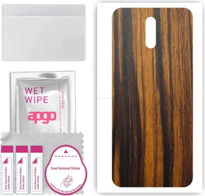 Produktbild von apgo Rückseite Schutzfolie, Skin, kompatibel mit Nokia 2.3, Hinten Displayschutzfolie aus Vinylfolie, kratzfest, einfache Montage - Tigerwood