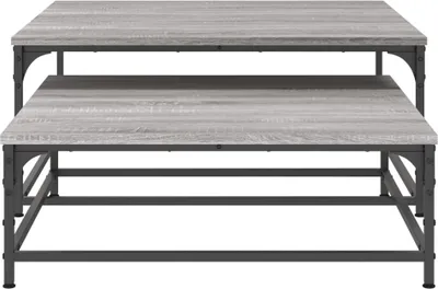Zdjęcie produktu dla vidaXL Zestaw stolików 2 szt. Szary materiał drewnopochodny Sonoma