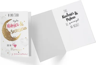 Zdjęcie produktu dla Kartka Okolicznościowa na Ślub - Księżyc
