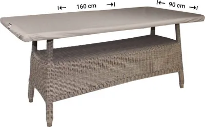 Produktbild von Raffles Covers Abdeckung für Tischplatten 160 x 90 cm | Atmungsaktiv | Wasserdicht | UV-beständig | Doppelnähte | Elastischer Kordelzug