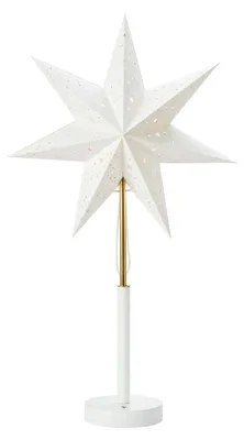 Produktbild von Markslöjd LED Tischlampe Stern Noella wiederaufladbar Papier Ø 35 cm weiß-messing