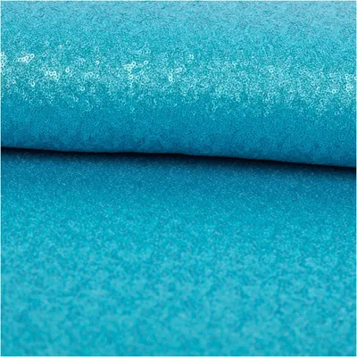 Produktbild von Paillettenstoff Meterware Mini Pailletten türkis dehnbar 130cm