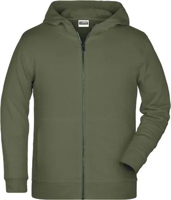 Produktbild von Sweat-Jacke mit Kapuze und Reißverschluss olive, Gr. XS