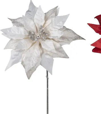 Produktbild von Deko Weihnachtsstern H. 60cm weiß silber Formano WA
