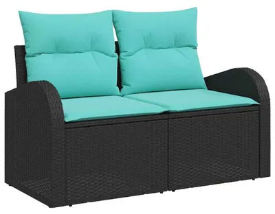 Immagine prodotto di vidaXL Divano da giardino nero, 124 x 62 x 85 cm, in rattan sintetico