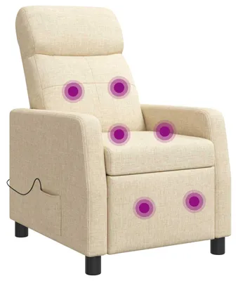 Image de Fauteuil de relaxation de massage, couleur crème, revêtement en tissu