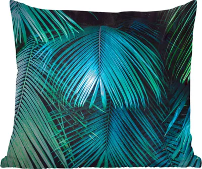 Produktbild von MuchoWow® Zierkissen Sofakissen Wohnzimmer Dekokissen 40x40 cm Palmen - Dschungel - Blätter - Foto Kissen - Schlafzimmer Dekoration