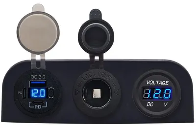 Produktbild von ProRide 12V USB-Lader 3 Ports QC3.0 Voltmeter 12V/24V-Steckdose