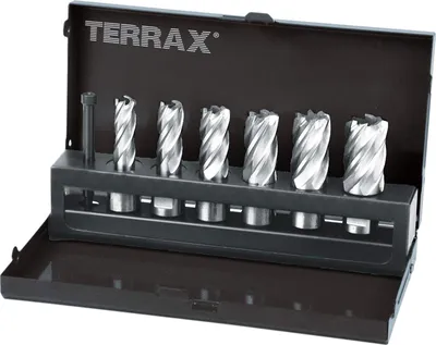 Zdjęcie produktu dla Zestaw wierteł rdzeniowych Ruko Terrax HSS 7 szt. 12-22 mm, chwyt Weldon, A108820