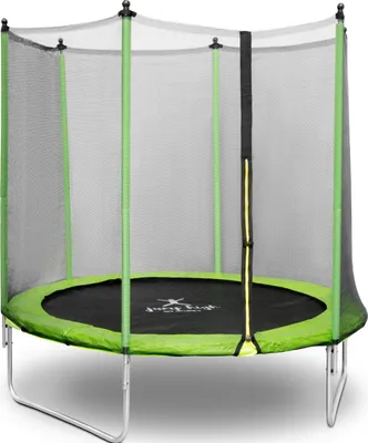 Zdjęcie produktu dla Trampolina Ogrodowa Z Siatką I Osłoną Na Sprężyny Śr. 244 Cm Do 80 Kg Czarno-Zielona