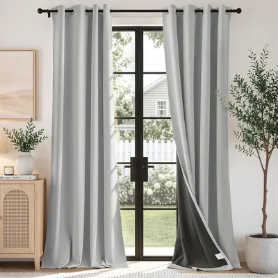 Image de Rideaux à œillets - Rideaux occultants 100% - Gris