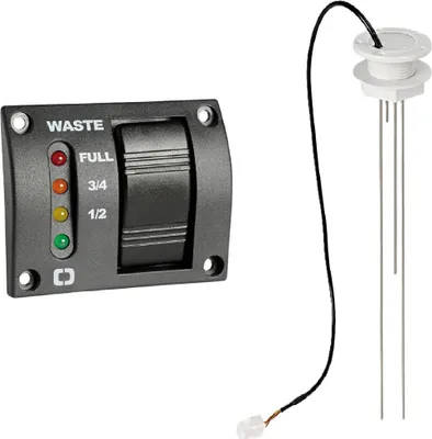 Produktbild von 4-stufige LED Füllstandsanzeige „Waste“ inkl. Tankgeber, für Fäkalien- oder Abwassertank in Camper & Boot, 12 / 24 Volt