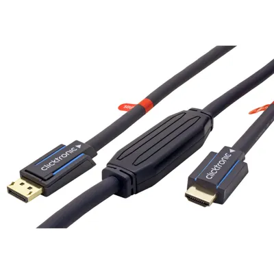 Obrázek produktu pro ClickTronic 44927, 10 m, DisplayPort, HDMI Typ A (standardní), 4,95 Gbit/s, Černá