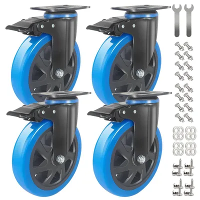 Obrázok produktu pre Solidchoice – 150 mm robustné kolieska s brzdou pre nábytok, sada 4 kusov
