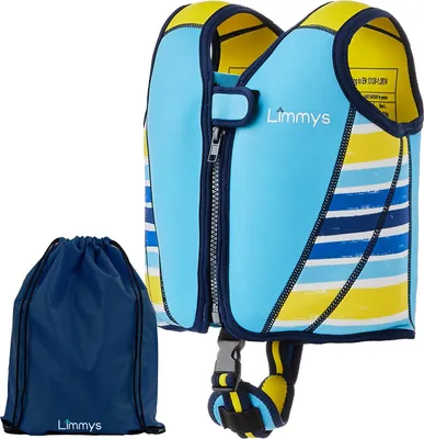 Produktbild von Limmys Schwimmweste für Kinder - Schwimmweste mit einstellbarem Auftrieb - Sichere und bequeme Schwimmweste - Azurblau - M (2 bis 5 Jahre)