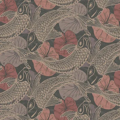 Produktbild von Livingwalls asiatische Tapete Metropolitan Stories Tapete mit Fischen Mio Tokio Vliestapete rot bronze grau braun orange 10,05 m x 0,53 m