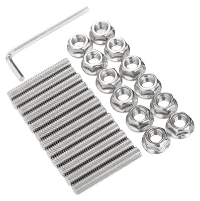 Image de Kit de vis M8 x 45 mm en acier inoxydable, finition polie, à tête hexagonale, pour moteurs V8 GEN III, IV et LSX de camions