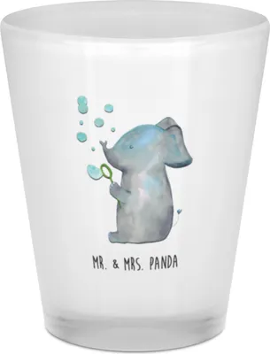 Produktbild von Mr. & Mrs. Panda Schnapsbecher Elefant Seifenblasen - Transparent - Geschenk, Likör Glas, Stamperl, Pinnchen, Heimat, Liebe, Schnapsglas, Liebesspruch, Elefanten