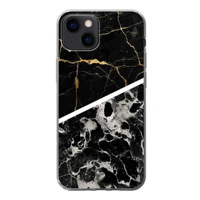 Produktbild von MuchoWow® Handyhülle Schutzhülle Hülle für iPhone 13 mini Marmor - Gold - Luxus Silikon Softcase Handy Hülle - Softcase