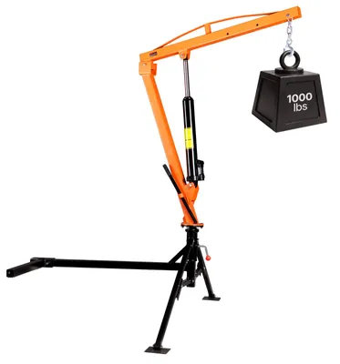 Produktbild von VEVOR Pickup Kran mit Anhängerkupplung, 453,6kg Belastbarer Ladekran Inkl. 8t Hydraulikpumpe, Manueller Hebekran mit 360° Drehkranz, Hebezeug aus Kohlenstoffstahl für Bauindustrie Forstwirtschaft