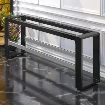 Produktbild von MORENA | Hochbankgestell L: B:H 191 x 40 x 73 cm | 12 cm | Schwarz | Gastro Hochbankgestell, Bistro Hochbankgestell, Hochbankgestell, Kufen