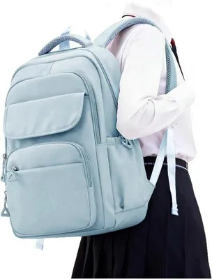 Zdjęcie produktu dla Plecзак szkolny - Lekki plecak na laptopa - 47 x 34 x 17 cm - Wodoodporny - Z wieloma kieszeniami - Niebieski