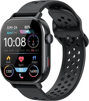 Zdjęcie produktu dla Inteligentny zegarek damski/męski z GPS, wyświetlaczem AMOLED, Bluetooth, funkcją odbierania połączeń, kolor czarny