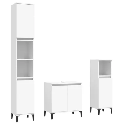 Produktbild von 3-tlg. Badmöbel-Set Weiß Holzwerkstoff