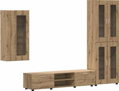 Produktbild von TV-Schrankset mit Tür FLORIN 3 pcs Artisan-Eiche Holzwerkstoff