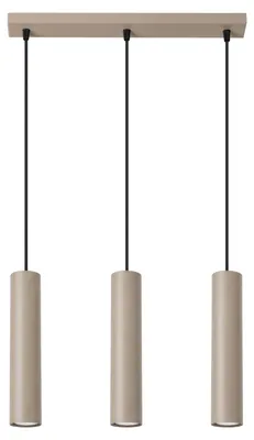 Image de Suspension LAGOS 3L taupe 3xGU10 10W acier 90x6x45cm Sollux Lighting