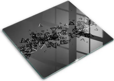 Zdjęcie produktu dla Deska kuchenna – 60 cm x 52 cm - Szklana deska do krojenia - Szkło hartowane – Antypoślizgowa - Abstrakcja Kształty 3d