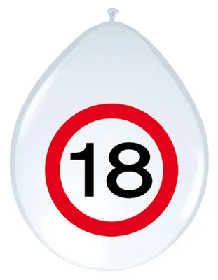 Produktbild von 8 Verkehrsschild 18 Luftballons 30cm