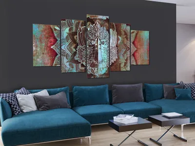 Produktbild von Akustikbild Affe Gold 200x100 cm Bilder Akustikschaum Hochleistungsschallabsorber Schallschutz Leinwand 5 tlg Wandbild Raumakustik Schalldämmung n-A-0051-b-o