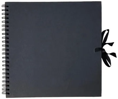 Scrapbooking Spiralalbum Schwarz Kraft 30x30 cm, 40 Seiten