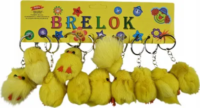 Zdjęcie produktu dla Brelok Do Kluczy Pluszowa Zawieszka Żółty Kurczaczek Zestaw 12Szt