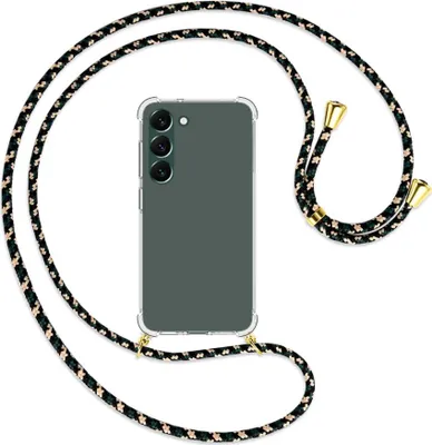 Produktbild von Handykette Backcover-Schutzhülle mit Band (Metall goldfarben) für Samsung Galaxy S23 Plus - camouflage
