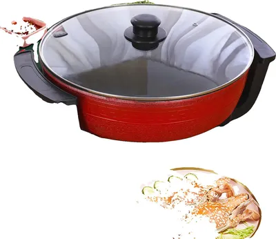 Zdjęcie produktu dla Gorący garnek, średnica 30,5 cm, moc 1360 W, nieprzywierająca powłoka, wiele ustawień temperatury, trwała aluminiowa konstrukcja
