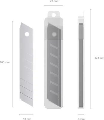 Produktbild von Ersatzklingen für Cuttermesser 18mm im Dispenser 10 Stück
