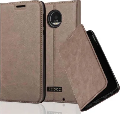 Obrázek produktu pro Cadorabo Case for Motorola MOTO Z Protective Case in Brown Pouzdro na mobilní telefon s magnetickým zavíráním