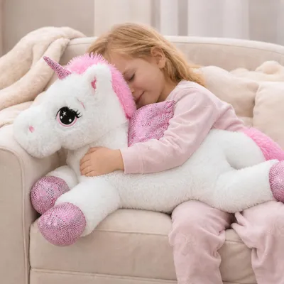 Produktbild von Sweety Toys 8032 Einhorn Plüschtier Kuscheltier 65 cm weiss