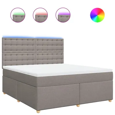 Produktbild von vidaXL Boxspringbett mit Matratze Taupe 180x200 cm Stoff