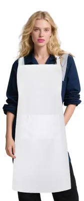 Schürze mit Tasche, verstellbar, Unisex, 80x70 cm, weiß, Polyester/Baumwolle