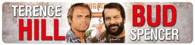 Produktbild von Bud Spencer & Terence Hill Blechschild Autogramm 46 x 10 cm