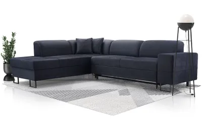 Produktbild von AX LIVING Sofa blau Dianante Sofa L Form mit Schlaffunktion 285 cm L