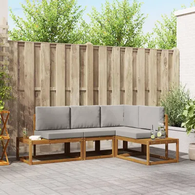 Produktbild von "im Sonderangebot"Outdoor-Sofagarnitur/Couchgarnitur - CLORIS - Outdoor-Möbel - für Garten/Terrasse - mit Kissen 4 Stück Natürlich und Hellgrau - Gartensofas Promotion201145