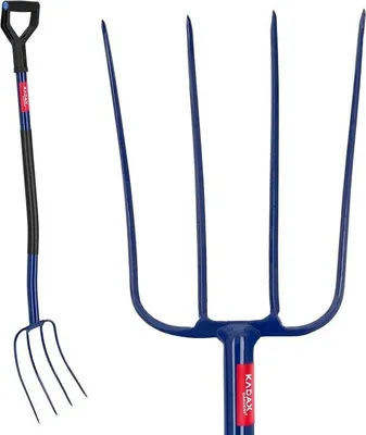 Produktbild von Gartenforke mit D-Handgriff - Multifunktionale Grabegabel für Gartenarbeiten