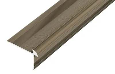 Obrázek produktu pro AP44/1 schodová lišta vrtaná ACARA, hliník elox bronz, 20x42 mm, 2,7 m, pro tl: 3 mm